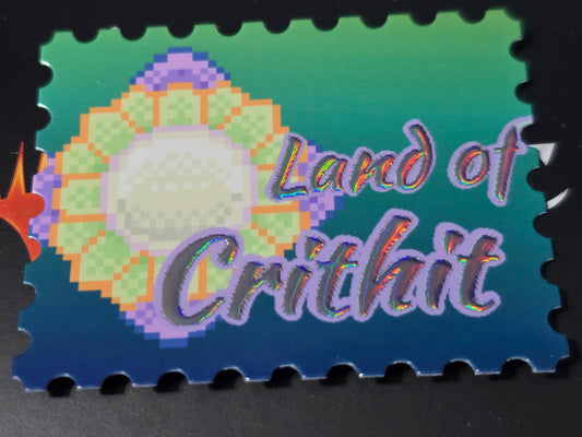 Land of Crithit Raised Foil Stamp Sricker