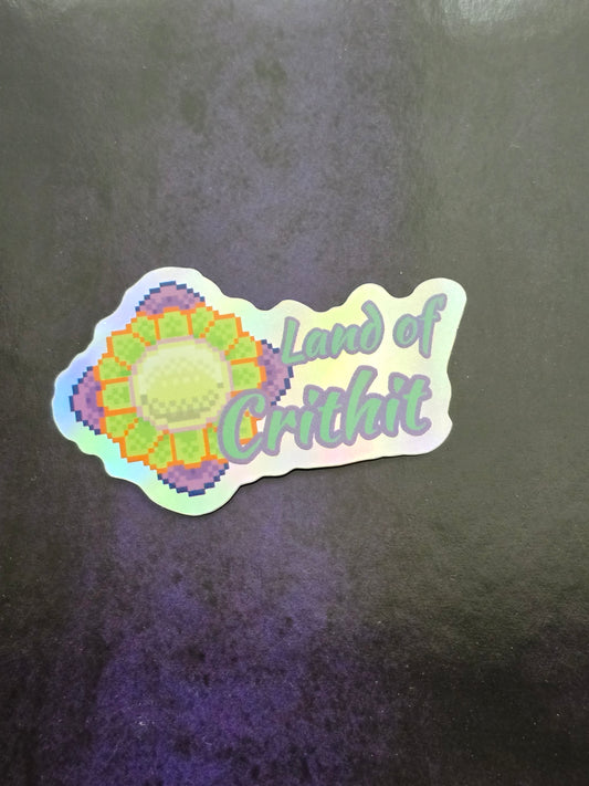 Land of Crithit Holographic Logo Sticker