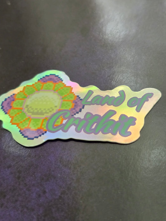 Land of Crithit Holographic Logo Sticker