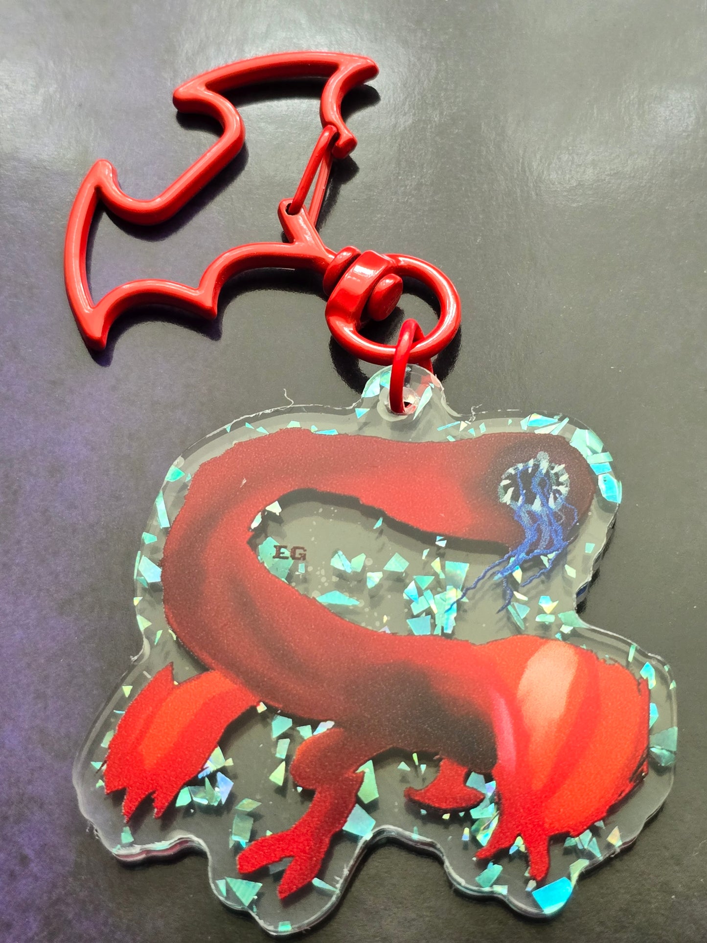 MonHun Red Khezu Holo Fleck Acrylic Charms