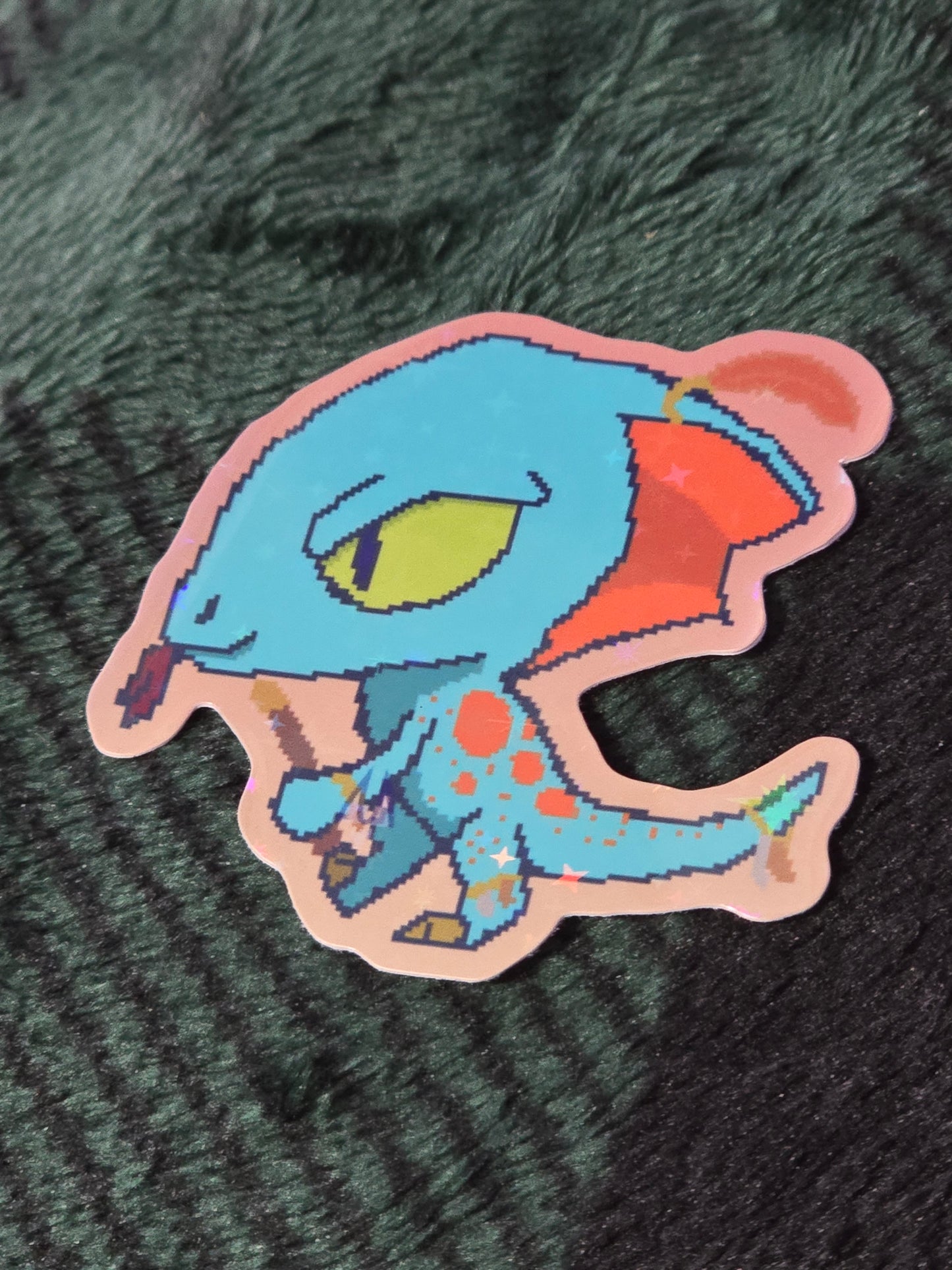 Holographic Skink Warrior Vinyl Sticker