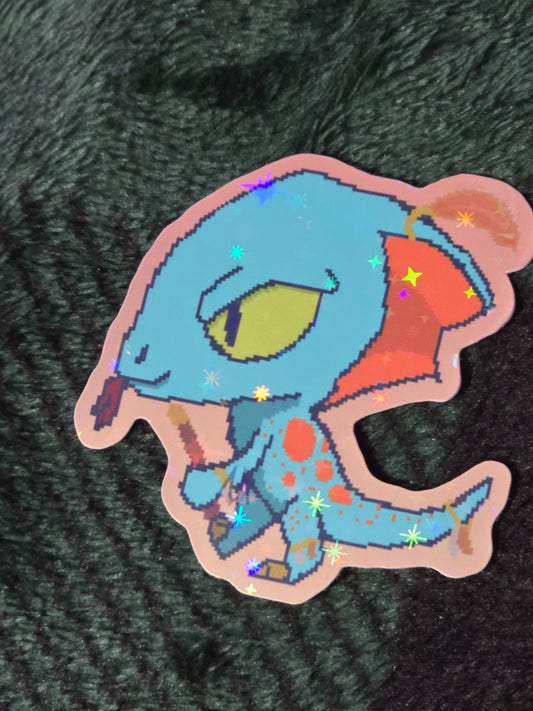 Holographic Skink Warrior Vinyl Sticker