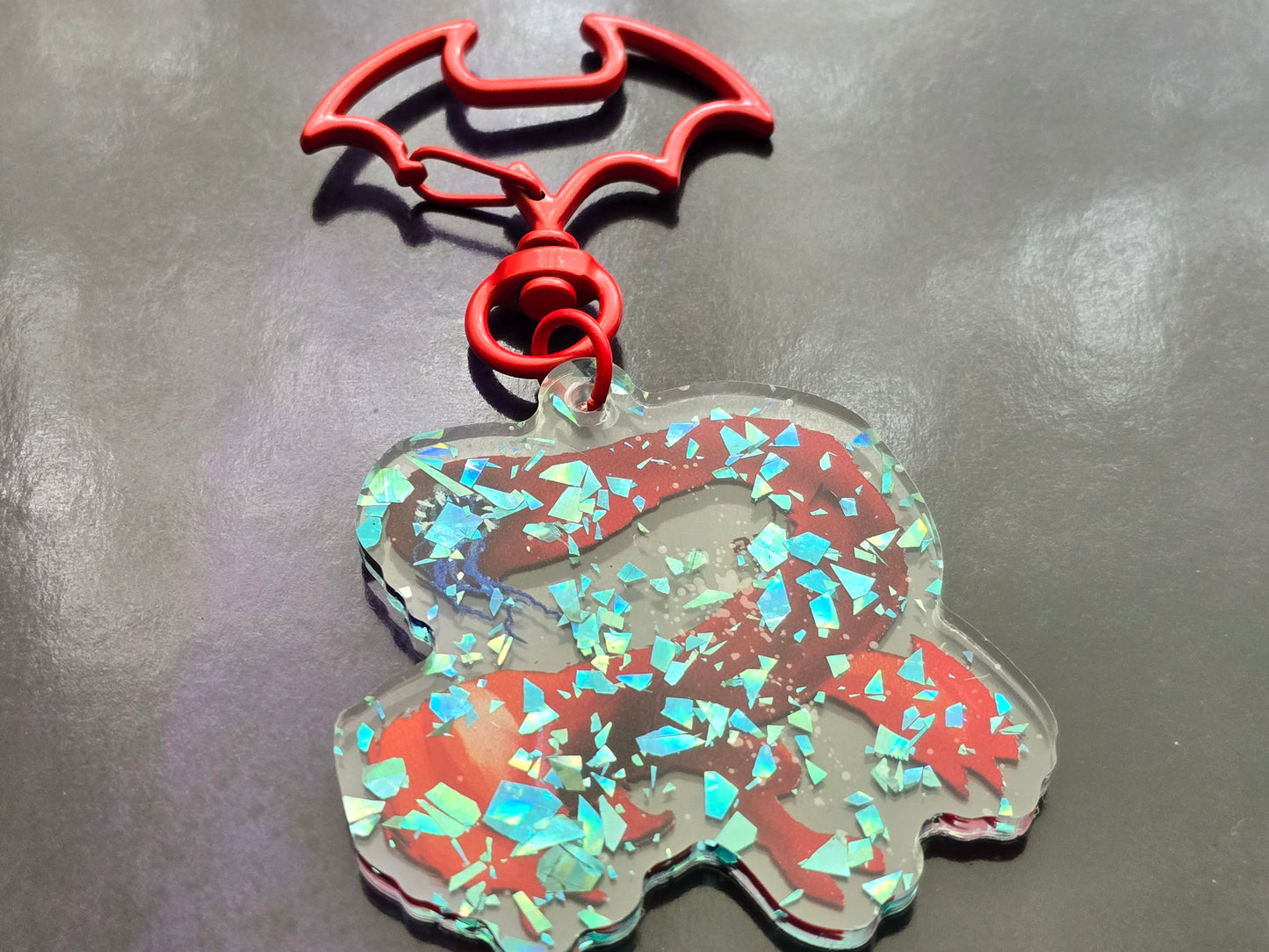 MonHun Red Khezu Holo Fleck Acrylic Charms