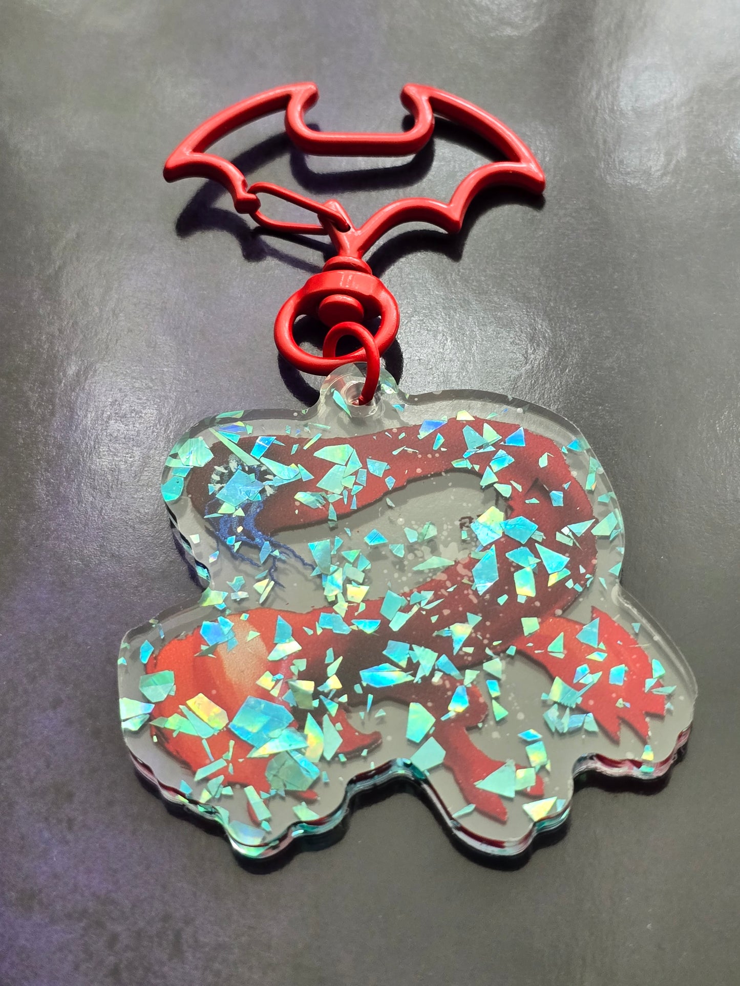 MonHun Red Khezu Holo Fleck Acrylic Charms